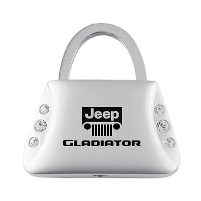 Jeep Gladiator Jeweled Purse Shape Key Ring (Silver) 1