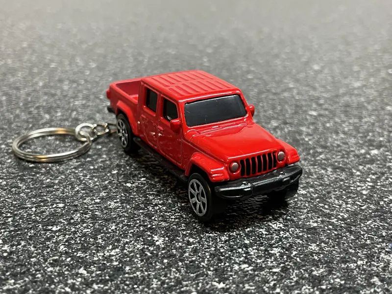 Jeep Gladiator Truck Red Keychain Diecast Car Matchbox Hot Wheels 1