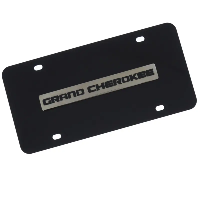 Jeep Grand Cherokee Badge License Plate (Chrome On Black) 1
