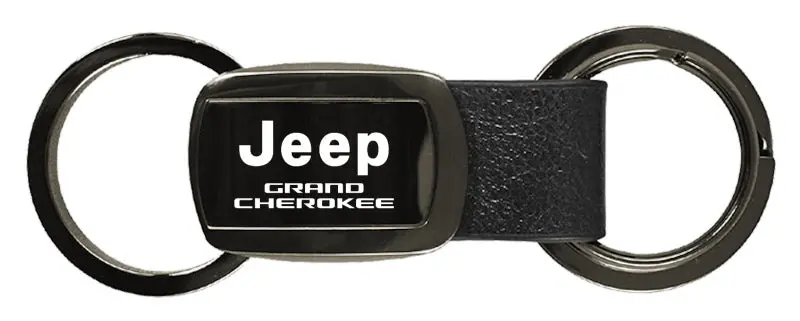 Jeep Grand Cherokee Double Valet Leather Key Fob (Gun Metal) 1