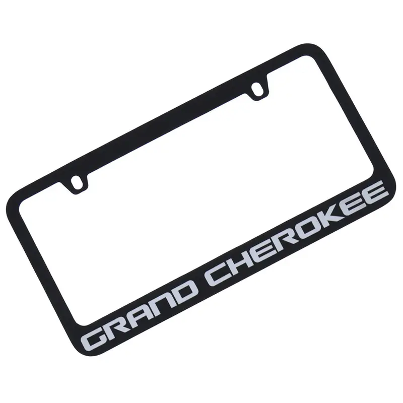 Jeep Grand Cherokee License Plate Frame (Chrome On Black) 1