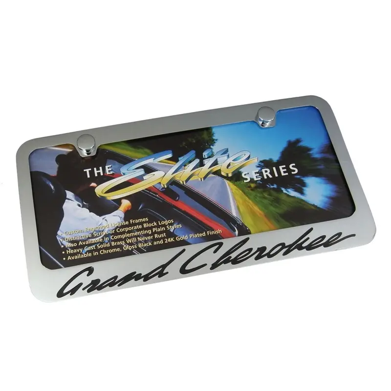 Jeep Grand Cherokee Script License Plate Frame (Chrome) 1