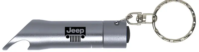 Jeep Grill Flashlight Bottle Opener Keychain (Silver) 1