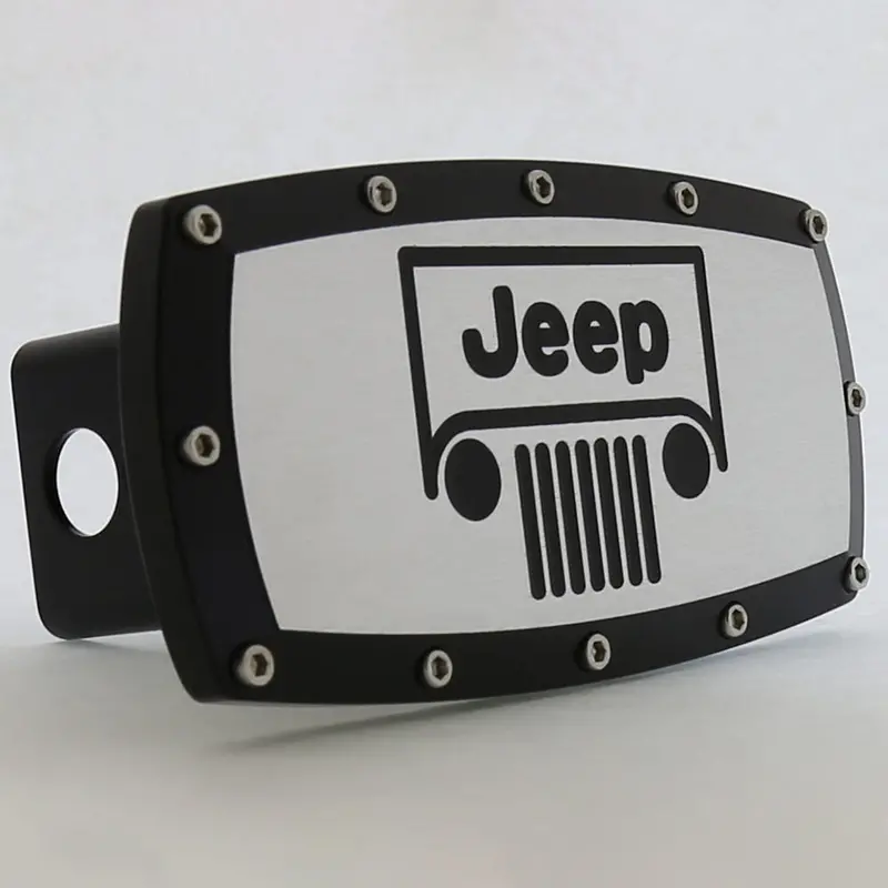 Jeep Grill Logo Hitch Cover (Black) 1