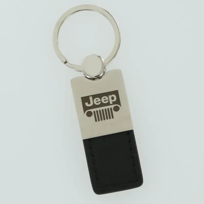 Jeep Grill Logo Leather Key Ring 4