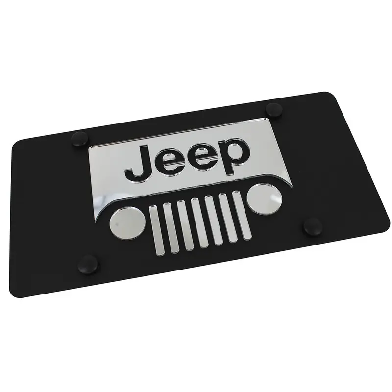 Jeep Grill Logo License Plate (Black) 1