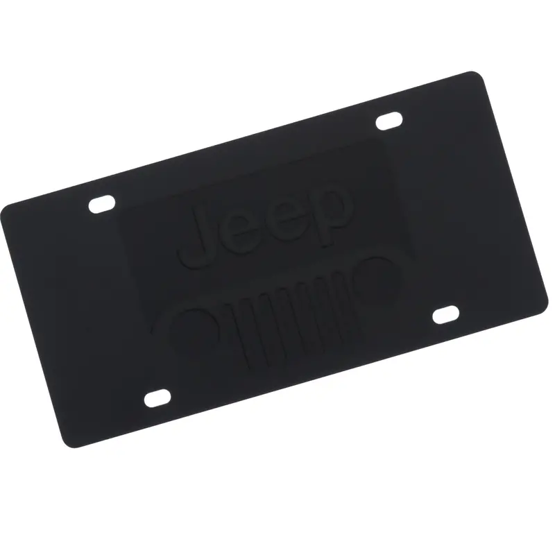Jeep Grill Logo License Plate (Carbon Black) 1