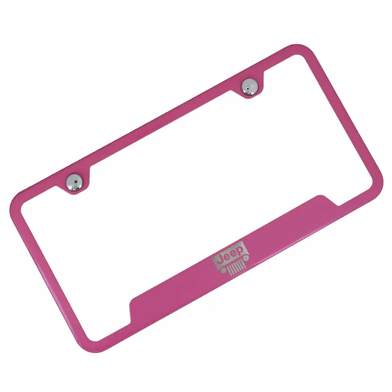 Jeep Grille Cut Out License Plate Frame (Pink) 1