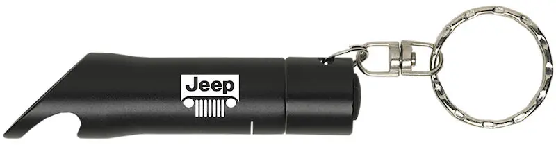 Jeep Grille Flashlight Bottle Opener Keychain (Black) 1
