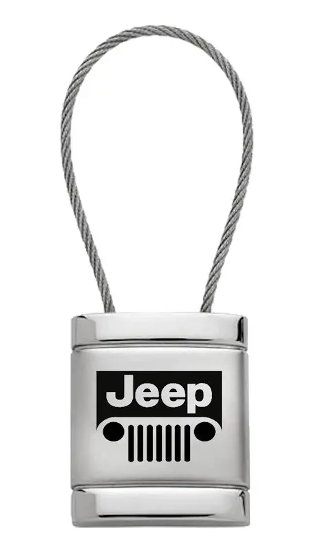 Jeep Grille Satin Cable Keychain (Chrome) 1