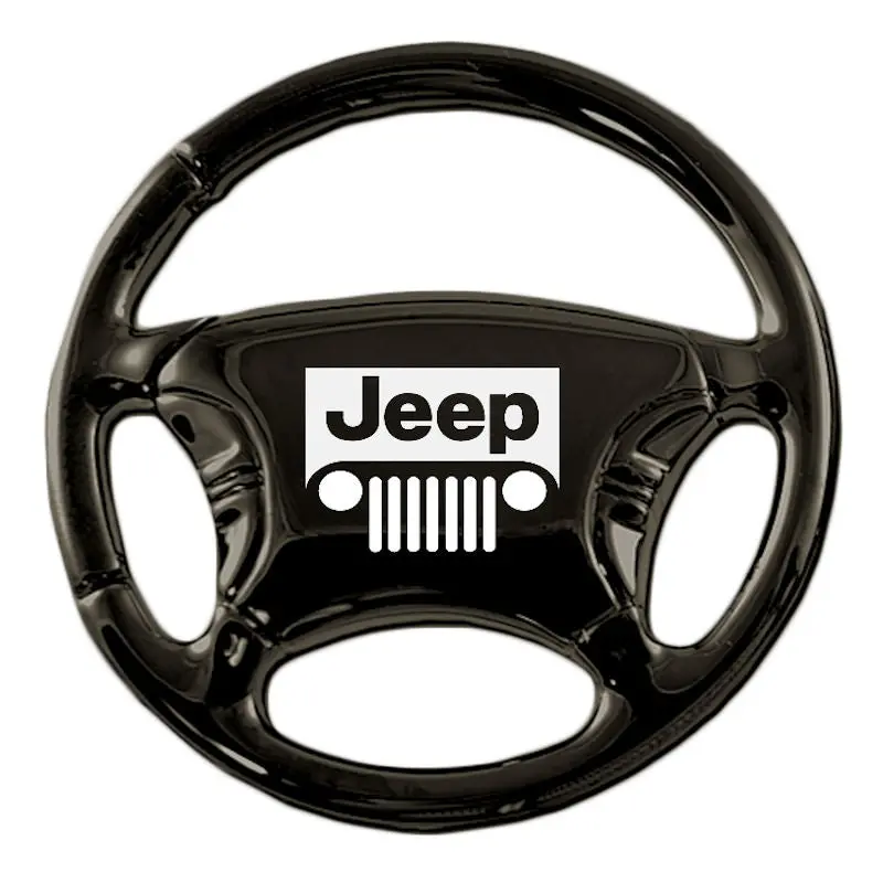 Jeep Grille Steering Wheel Key Ring (Black) 1