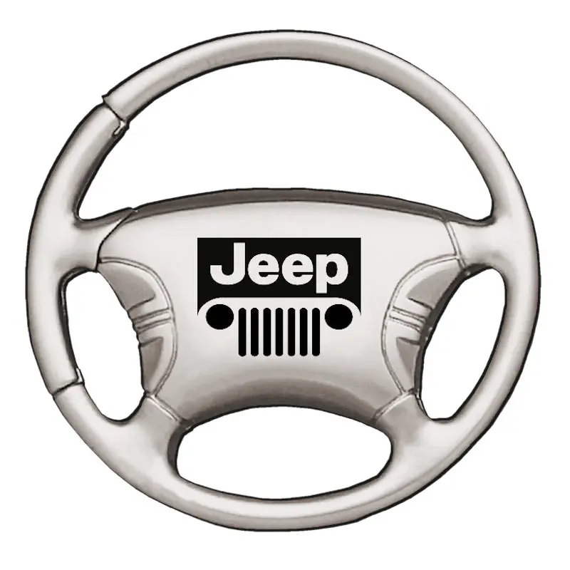 Jeep Grille Steering Wheel Keychain (Chrome) 1