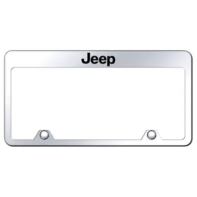 Jeep Laser Etched Logo Stainless Steel Truck License Plate Frame (Chrome) 1