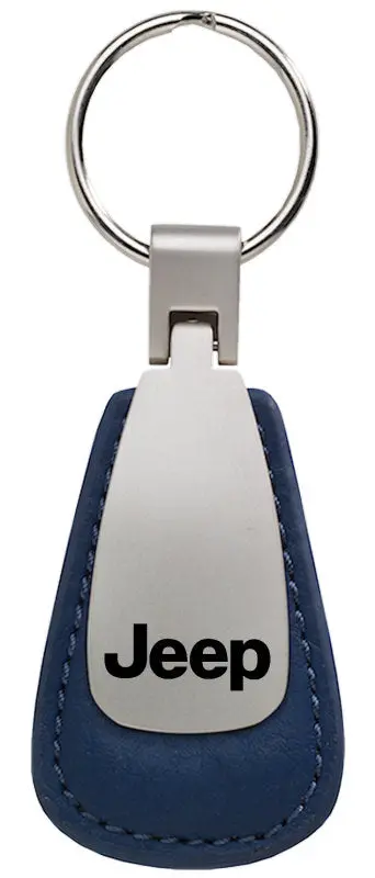 Jeep Leather Tear Drop Key Ring (Blue) 1
