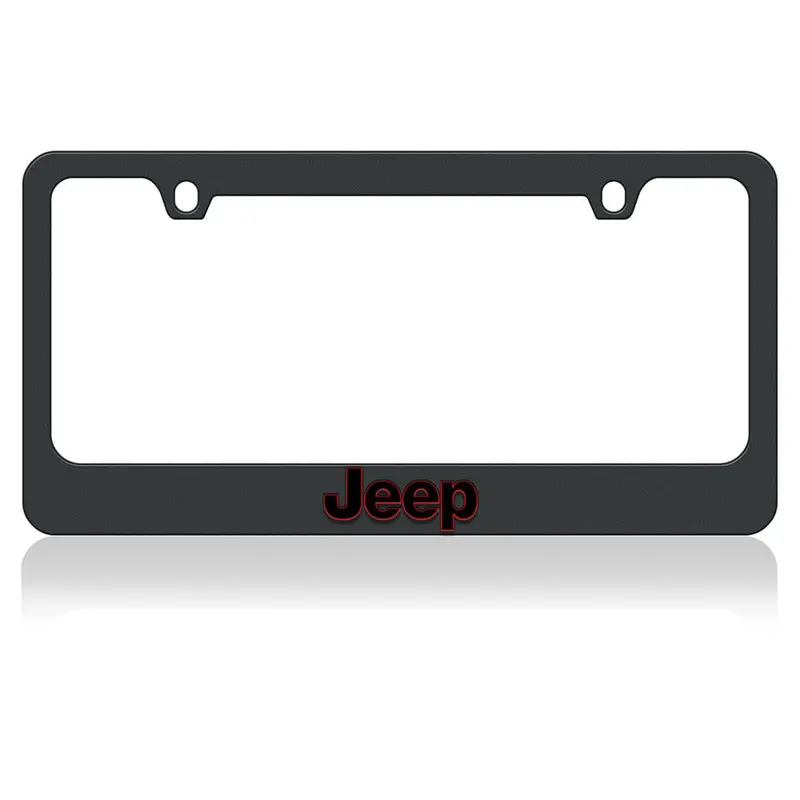 Jeep License Plate Frame (Red On Black) 1