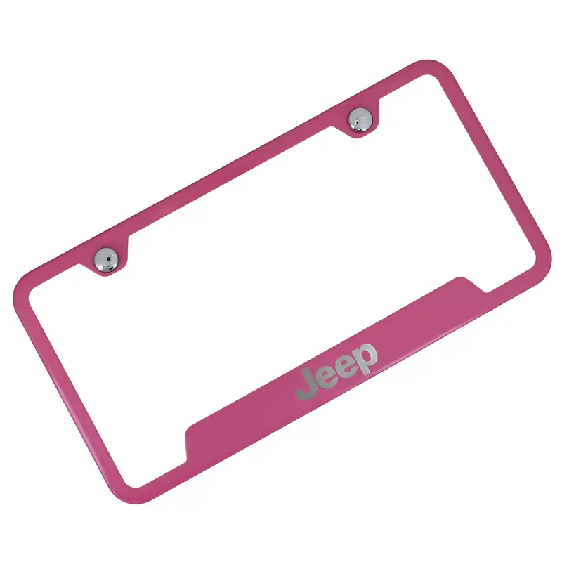 Jeep Logo Cut Out License Plate Frame (Pink) 1