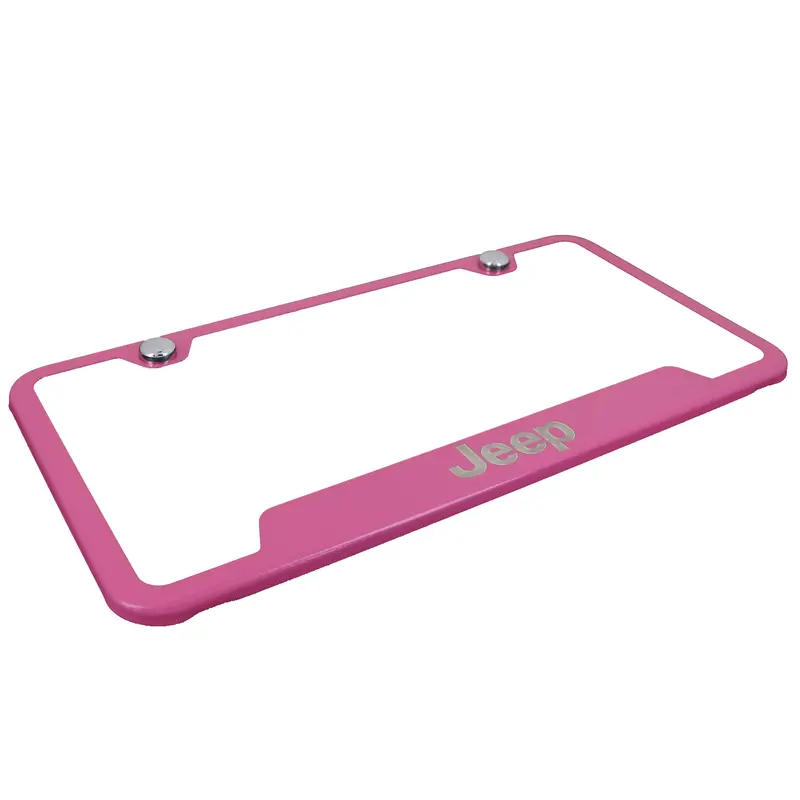 Jeep Logo Cut Out License Plate Frame (Pink) 2
