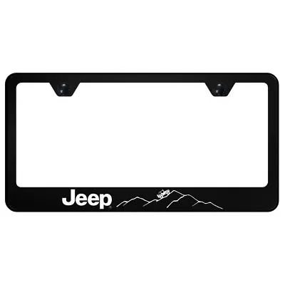 Jeep Mountain Uv Print Polycarbonate License Plate Frame (Black) 1