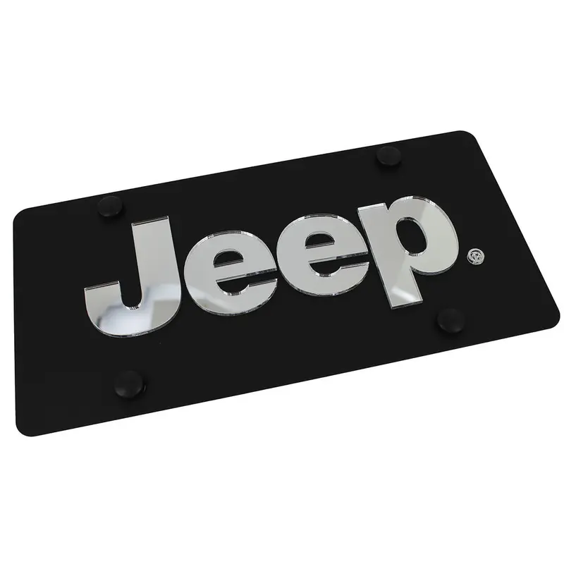 Jeep Name License Plate (Black) 1