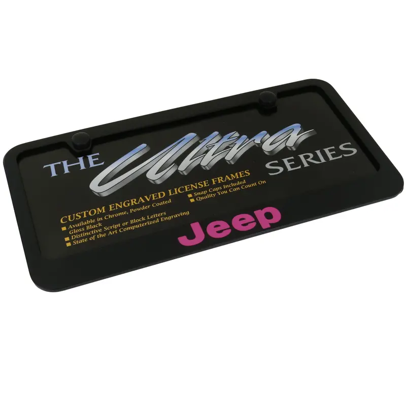 Jeep Pink Logo License Plate Frame (Black) 2