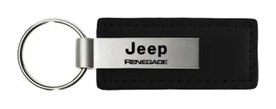 Jeep Renegade Rectangular Leather Key Chain (Black) 1