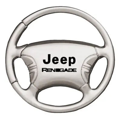 Jeep Renegade Steering Wheel Key Chain (Silver) 1