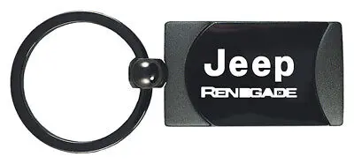 Jeep Renegade Two-Tone Rectangular Key Chain (Gun Metal) 1