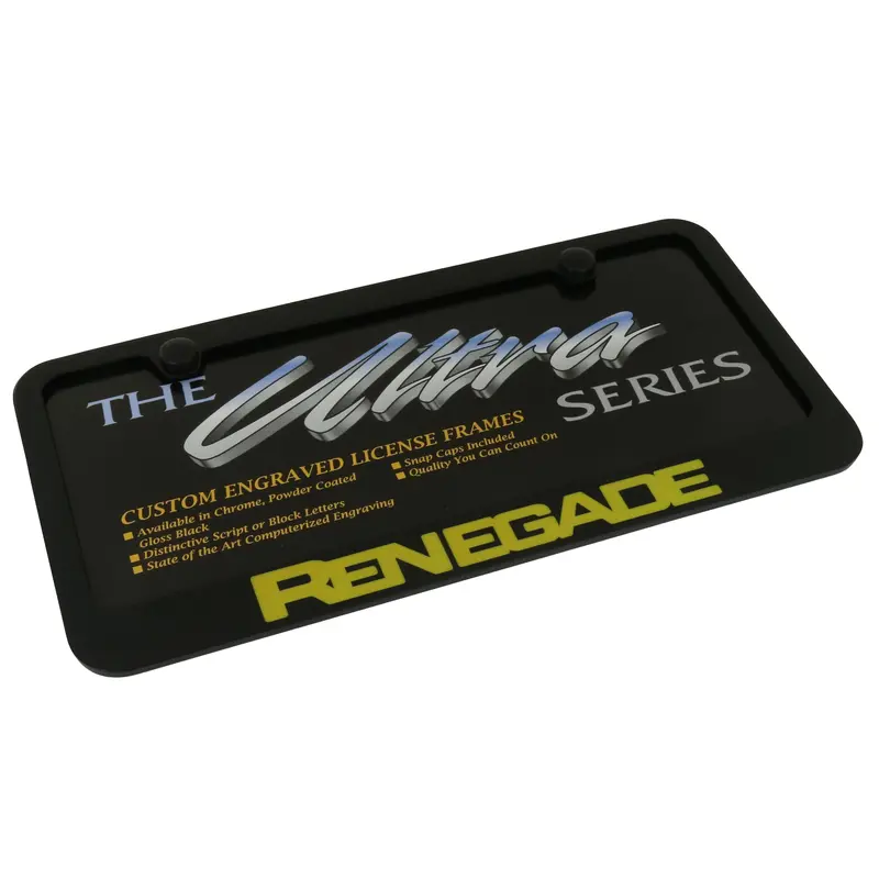 Jeep Renegade Yellow Name License Plate Frame (Black) 2