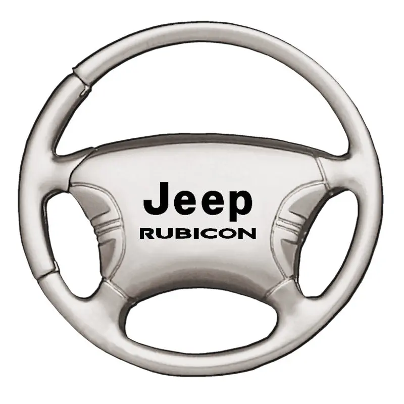 Jeep Rubicon Steering Wheel Keychain (Chrome) 1