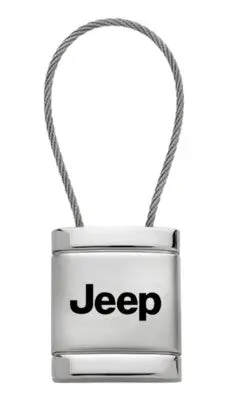 Jeep Satin Chrome Cable Key Ring (Silver) 1
