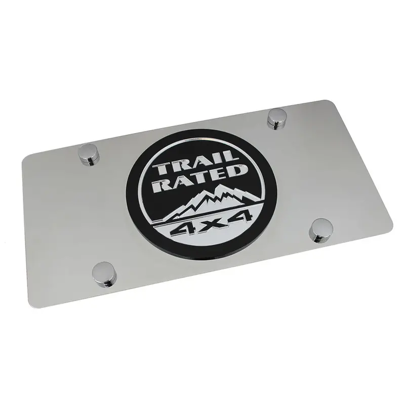 Jeep Trail Rated Logo License Plate (Chrome) 1