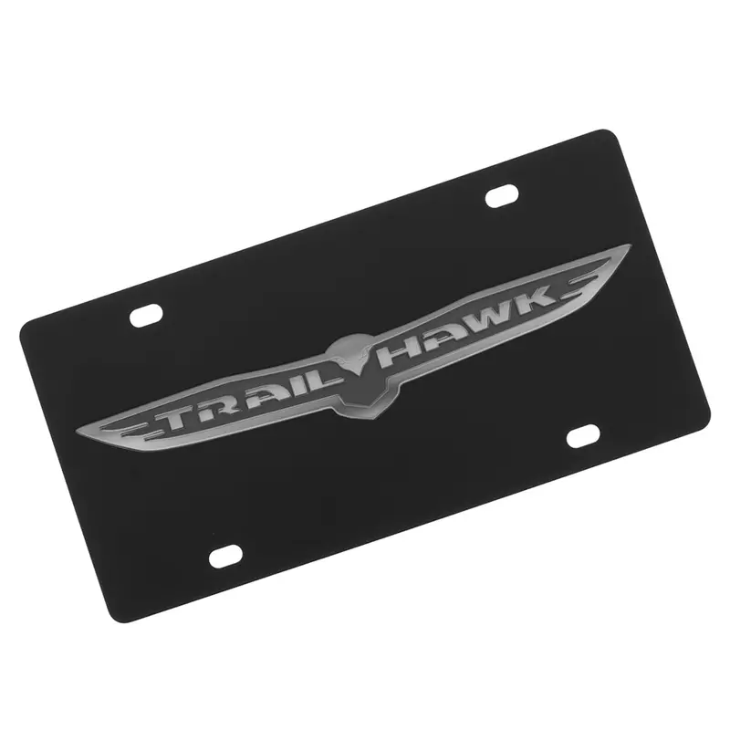 Jeep Trailhawk Logo License Plate (Black) 1