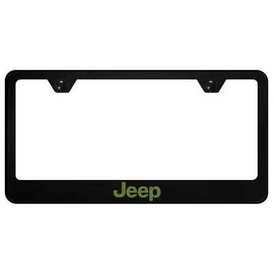 Jeep Uv Print Logo Polycarbonate License Plate Frame (Black) 1
