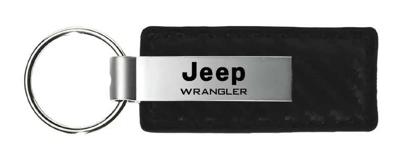 Jeep Wrangler Carbon Fiber Leather Keychain 2