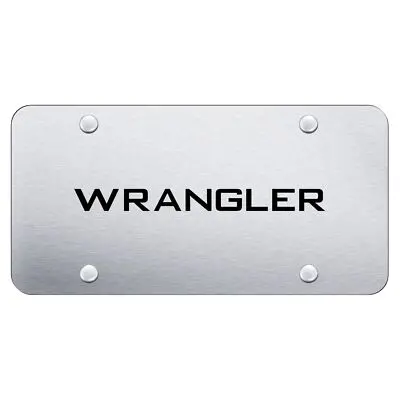 Jeep Wrangler Laser Etched Logo License Plate (Brushed Chrome) 1
