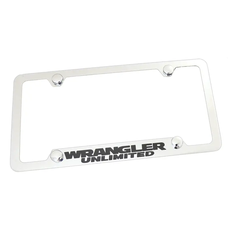Jeep Wrangler Unlimited License Plate Frame With 4 Hole (Chrome) 1
