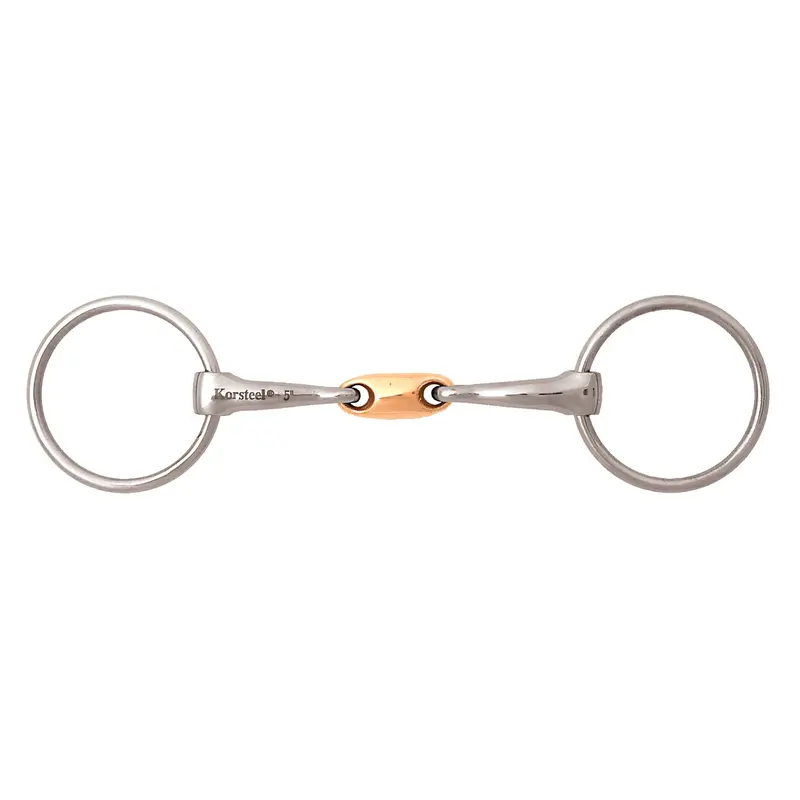Jp Korsteel Stainless Steel Copper Oval Link Loose Ring Snaffle Bit 6" 1