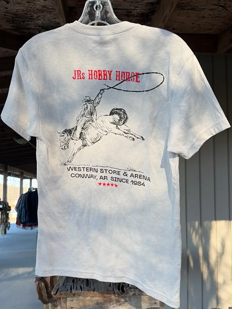 Jrs Grey Bucking Horse Tee Shirt 1
