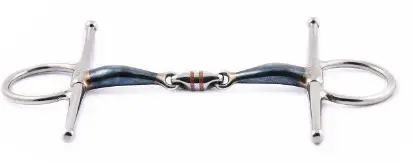 Jump'in Blue Steel Full Cheek Snaffle Bit W/ Lozenge 1