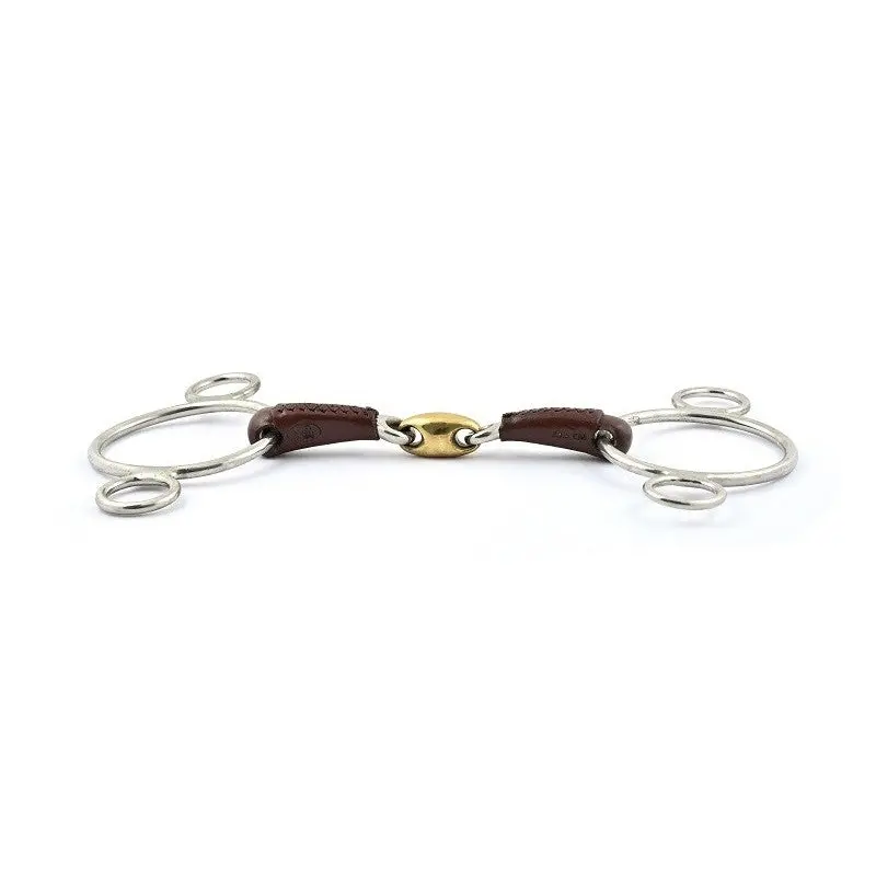 Jump'in French Mouth Leather Covered 3 Ring Bit 1