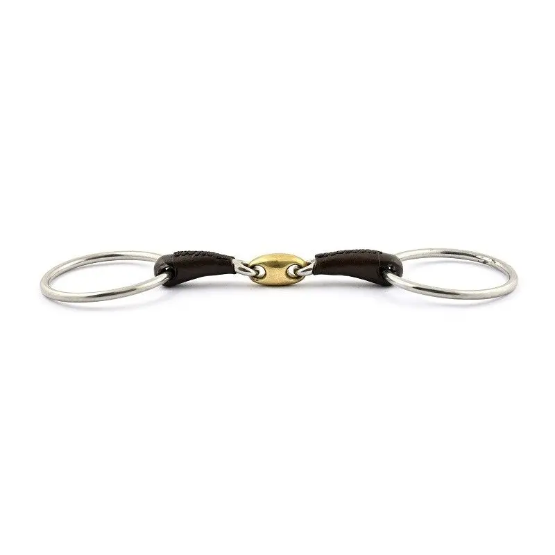Jump'in French Mouth Leather Covered Loose Ring Bit 1