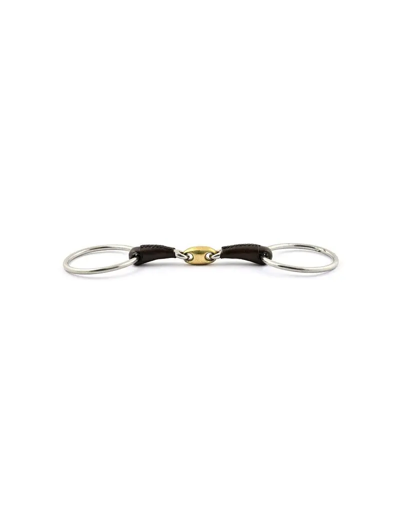 Jump'in French Mouth Loose Ring Leather Covered Bit 1