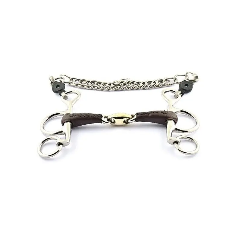 Jump'in French Mouth Small Cheek Pelham Leather Covered Bit 1