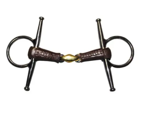 Jump'in Full Cheek French Mouth Leather Covered Bit 1