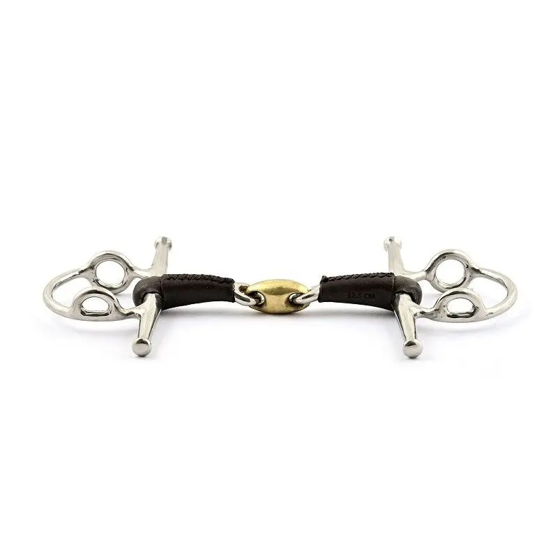 Jump'in Lozenge Full Cheek Leather Covered Gag Bit 1