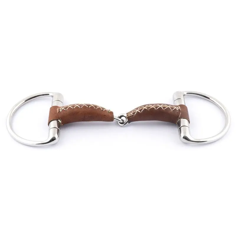 Jump'in Single Joint Leather Covered Eggbutt Bit 1