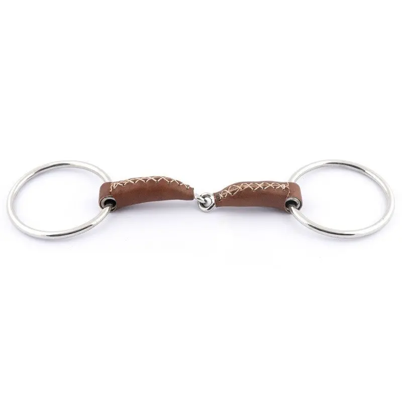 Jump'in Single Joint Leather Covered Loose Ring Bit 1