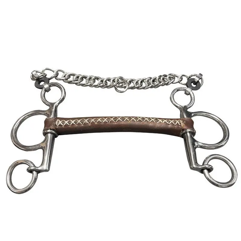 Jump'in Small Check Round Leather Pelham Bit 1