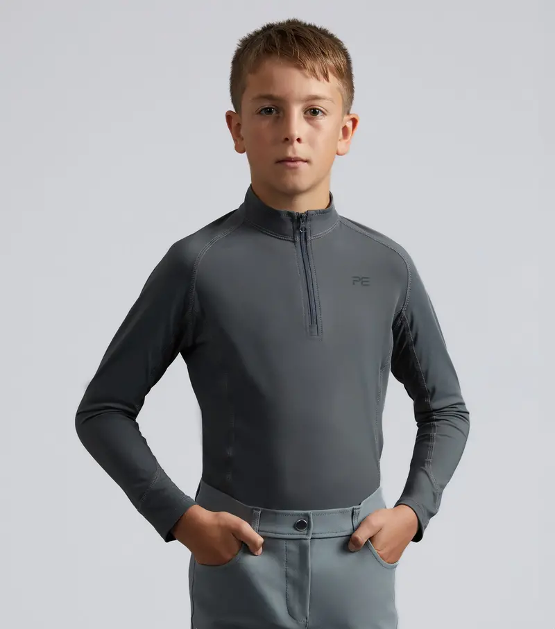 Junior Ombretta Technical Riding Top Anthracite Grey 1