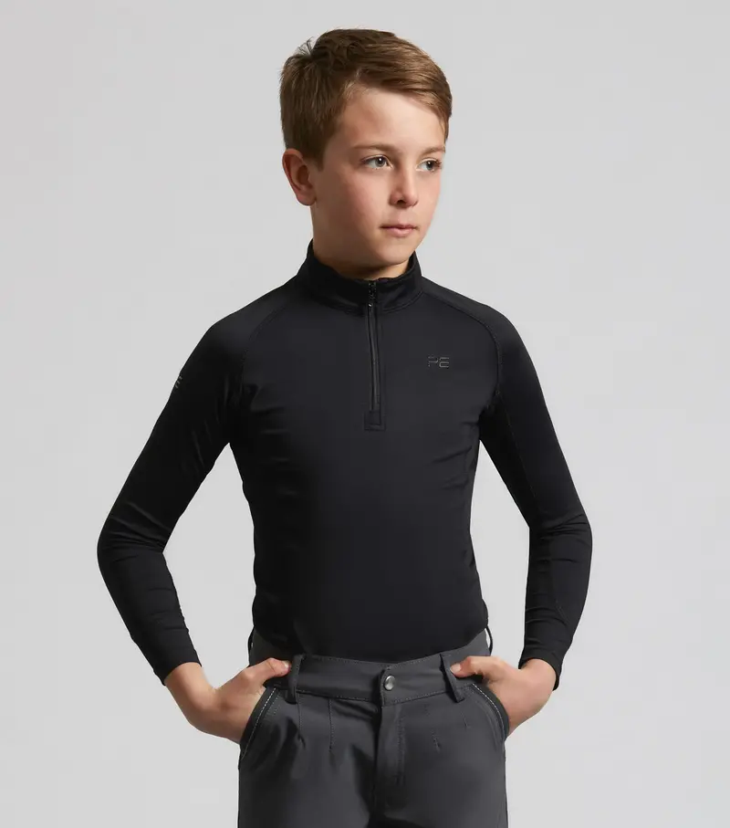 Junior Ombretta Technical Riding Top Black 1